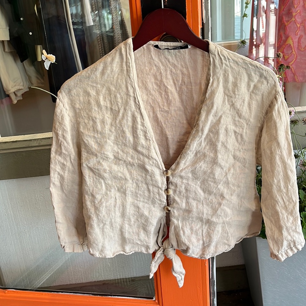 Cropped Linen Zara Top